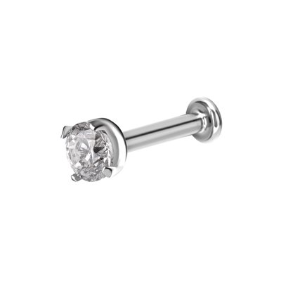 Labret interne en titanium avec une pierre griffée Labret interne en titanium avec une pierre griffée