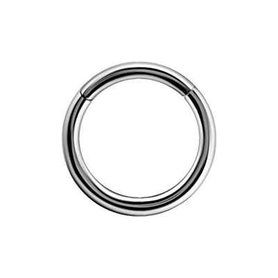 Anneau clicker segment en or blanc 18k avec pierres griffées Anneau clicker segment en or blanc 18k avec pierres griffées
