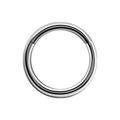 Anneau clicker segment en or blanc 18k avec pierres griffées Anneau clicker segment en or blanc 18k avec pierres griffées