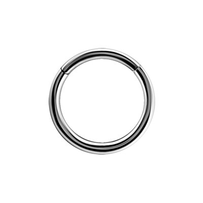 Anneau clicker segment en or blanc 18k avec pierres griffées Anneau clicker segment en or blanc 18k avec pierres griffées