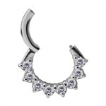 18k white gold jewelled hinged segment clicker
