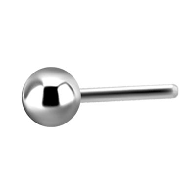 Attache sans filet en or blanc 18k avec une boule Attache sans filet en or blanc 18k avec une boule