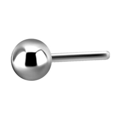 Attache sans filet en or blanc 18k avec une boule Attache sans filet en or blanc 18k avec une boule