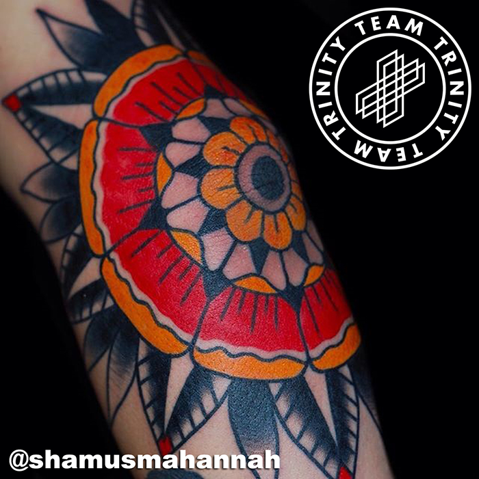 mandala tattoo on elbow